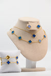 Set full : Cadena multiple navy blue + cadena simple + 2 brazalete + aretes