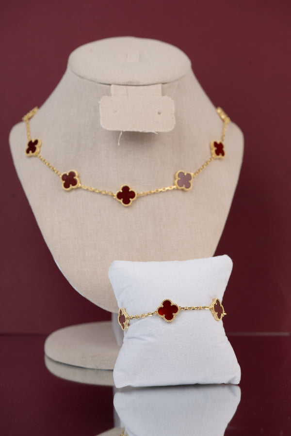 Set : Cadena múltiple roja + brazalete