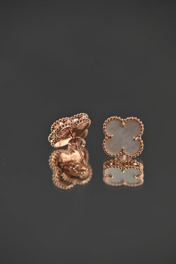 Aretes gold rose simples white new collection