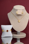 Set : Cadena simple flor imperial + brazalete + aretes flor imperial