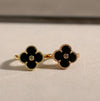 Anillo flor con diamante negro