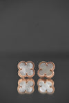 Aretes gold rose simples white new collection