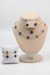 Set full : Cadena multiple navy blue + cadena simple + 2 brazalete + aretes