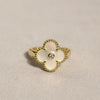 Anillo flor con diamante pearl white