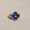 Anillo flor con diamante navy blue